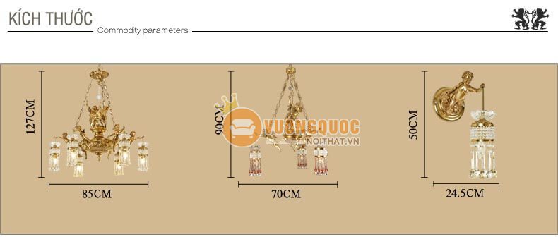 Đèn chùm đồng nghệ thuật cổ điển abr147-6